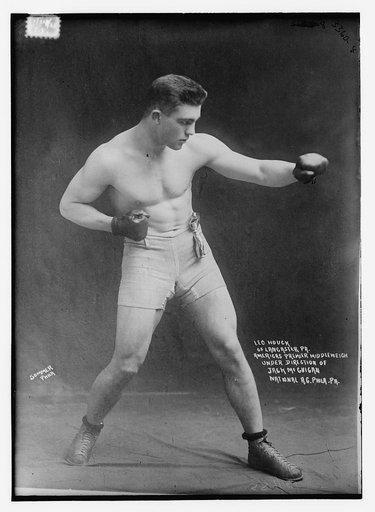 Leo Houck of Lancaster, Pa., America's premier middleweigh under direction of Jack McGuigan, National A.C., Phila, PA