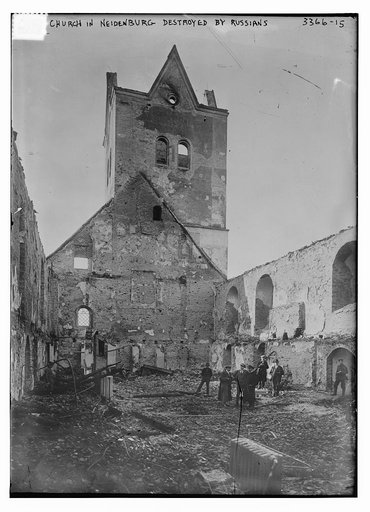 Church in Neidenburg destroyed by Russians