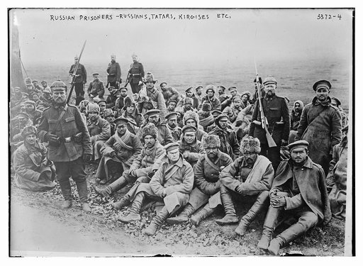 Russian prisoners -- Russians, Tartars, Kirgises [i.e., Kyrgyz] etc.