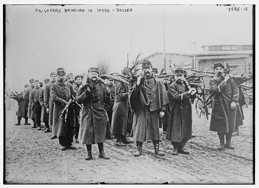 Prisoners, bringing in wood, Zossen