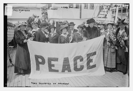 Peace Delegates on NOORDAM -- Mrs. P. Lawrence, Jane Addams, Anna Molloy