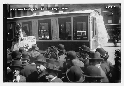 Mrs. John Rogers Jr. -- at suffrage shop