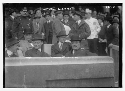 New York City Mayor John P. Mitchel & Jacob Ruppert, president, New York AL team (baseball)