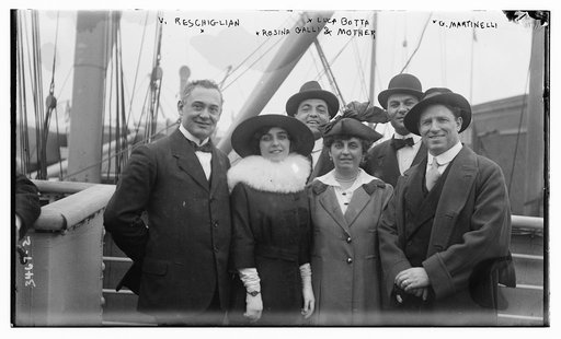 V. Reschiglian, Luca Botta, Rosina Galli and mother, G. Martinelli