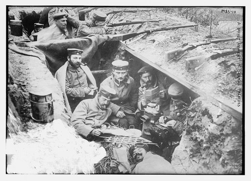 A quiet moment in German trenches