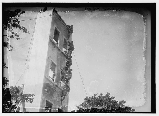 Fire drill -- scaling ladder