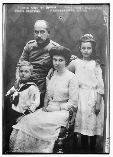 Prince Max of Baden, Pr'ss [i.e., Princess] Marie Alexandra, Prince Berthold, Princess Marie Louise
