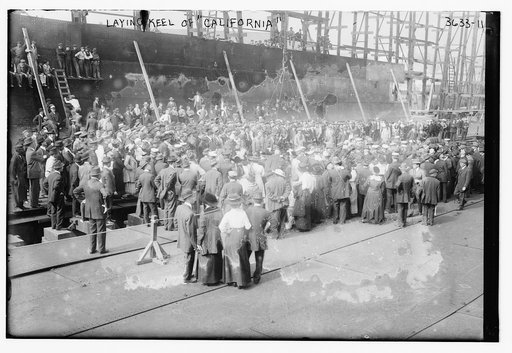 Laying keel of "California"