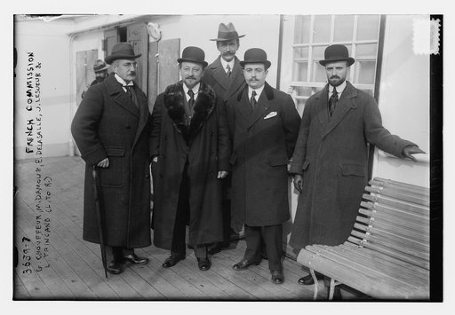 G. Chouffeur [i.e., Chaffour], M. Damour, E. Delasalle [i.e., Delasalle-Thiriez], J. Lesueur & L. Trincano, French Commission (L. to R.)