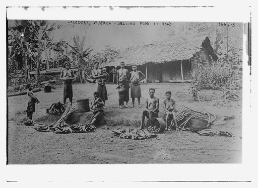Lolodorf, W. Africa -- selling food on road