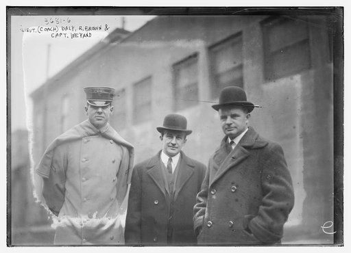Lieut (Coach) Daly, R. Brown & Capt. Weyand