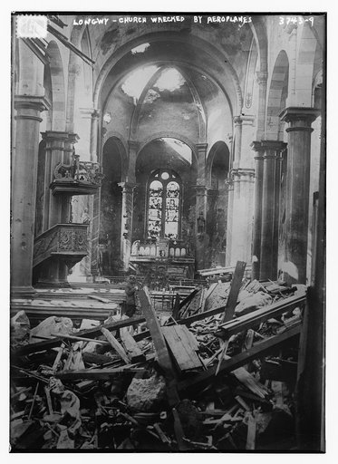 Longwy -- Church wrecked by aeroplanes