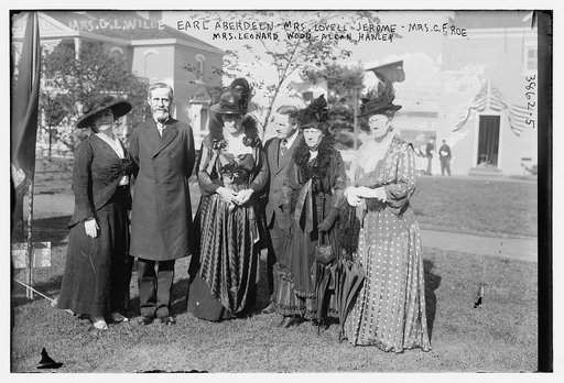 Mrs. G.L. Wilde, Earl of Aberdeen, Mrs. Lovell Jerome, Mrs. C.F. Roe, Mrs. Leonard Wood, Allan Hawley