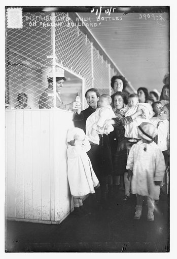 Distributing milk bottles on HELEN JUILLARD
