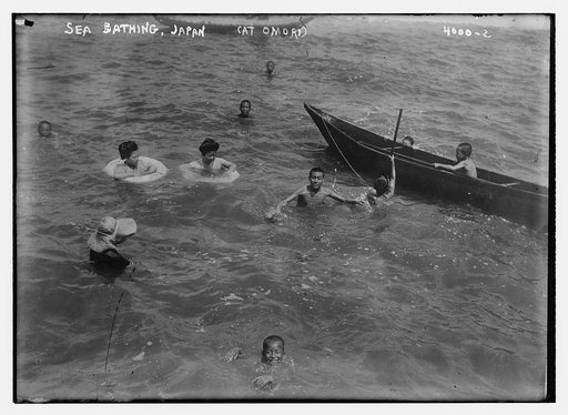 Sea bathing, Japan (at Omori)