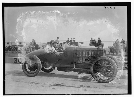 Possibly Glover Edwin Ruckstell and Quickwell in a Mercer racing automobile