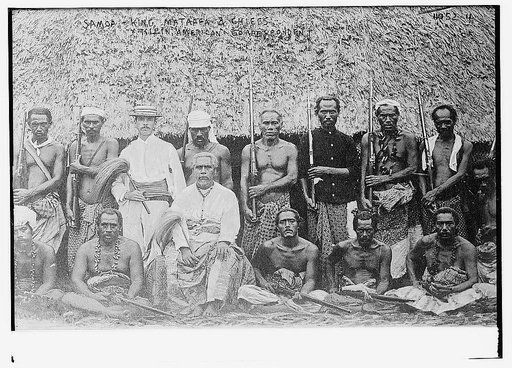 Samoa -- King Mataafa & Chiefs, Klein, American correspondent