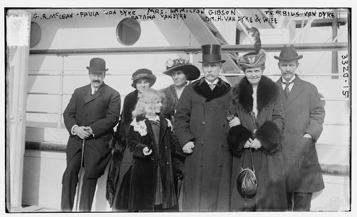 G.R. McLean [i.e., McLane] -- Paula Van Dyke -- Mrs. Hamilton Gibson -- Terbius [i.e., Tertius] Van Dyke -- Katrina Van Dyke -- Dr. H. Van Dyke & wife