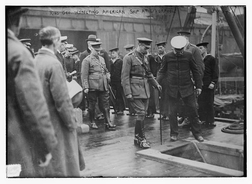 King Geo. [i.e. George] inspecting American ship at Liverpool