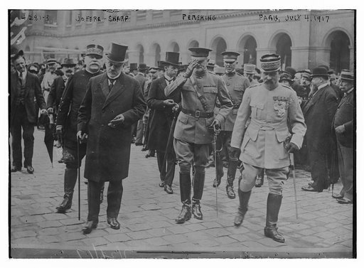 Joffre, Sharp, Pershing, Paris, July 4, 1917