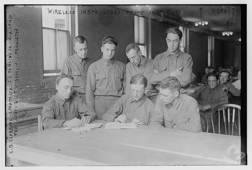Wireless instructors, Pratt Institute, C.B. Clabburn - J. Maresca - C.E. Beinline Jr. - M.A. Long - Theo. J. May - E.J.T. Gibbons - A.J. Pendleton