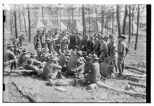 Learning pistol firing, Camp Upton