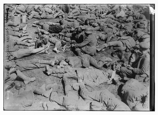 German prisoners resting