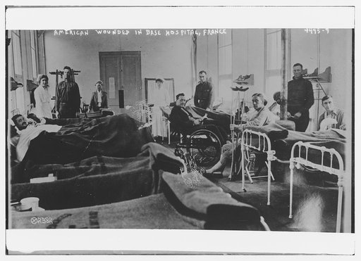 American wounded in base hospital, France