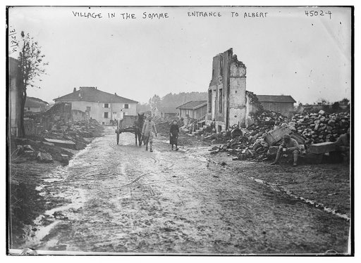 Village in the Somme, entrance to Albert