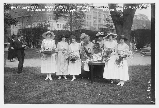 Helen Satterlee, Marie Meyler, Mrs. L.E. Witherspoon, Baroness O. Serdobin, Mrs. Carlton James, Mrs. W.W.G. Eliot, & Leonore Cox