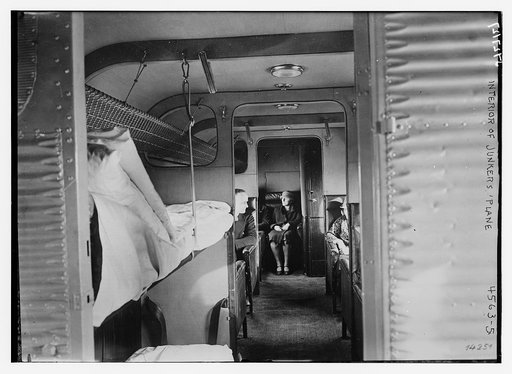 Interior of Junkers 'plane