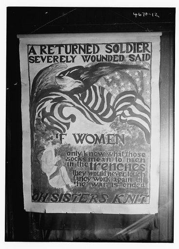 War poster asking women to knit