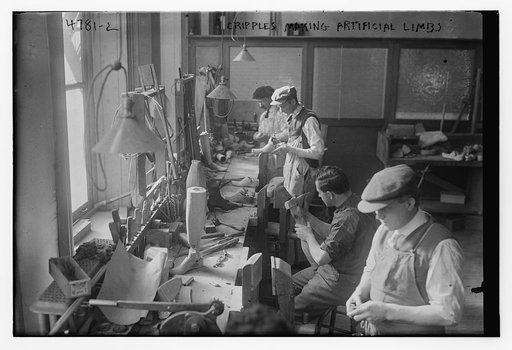 Cripples making artificial limbs