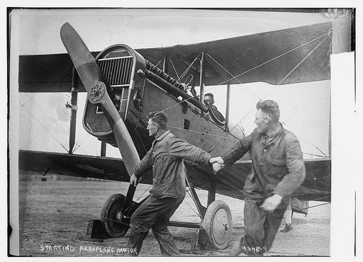 Starting aeroplane [airplane] motor