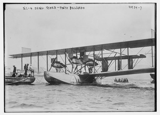 NC-4 being towed -- Ponto Delgado [i.e. Ponta Delgada