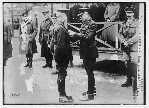 Gen Haig decorating Brig. Gen. Edgar Russell