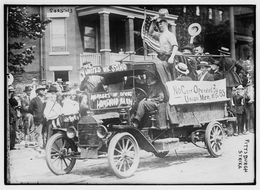 Pittsburgh Strike [1919 strikers demonstrating in car