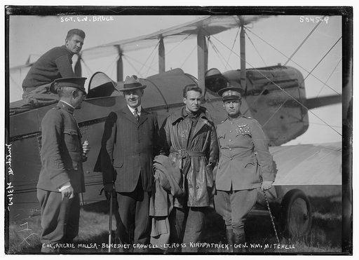 Col. Archie Miller, Benedict Crowell, Lt. Ross Kirkpatrick, Gen. Wm. Mitchell, Sgt. E.N. Bruce