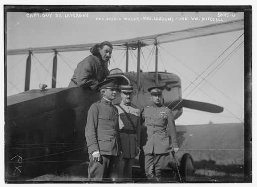 Capt. Guy De Lavergne, Col. Archie Miller, Maj. Langlois, Gen. Wm. Mitchell