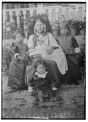 2d Maharaj Kumar, Maharani of Sikkim & 2d Maharaj Kumari, Maharaj Kumar