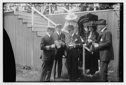 Capt. O.P. Jackson, Arthur Jackson, Rene Moen, Mrs. O.P. Jackson, Mrs. Moen, DeForrest Grant and wife