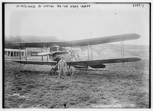 Lt. W.D. Coney & Special DH-4B Army 'plane