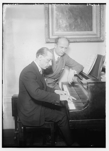 Stravinsky and Fulwaagder at piano