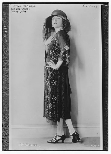 Lilyan Tashman (beaded Canton crepe gown)