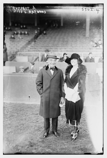 Jacob Ruppert, owner of New York AL baseball team & Miss E. Harwood (baseball)