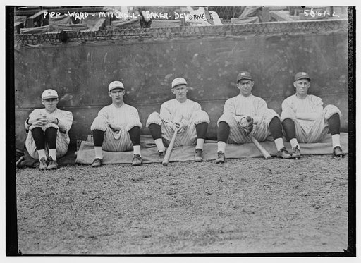 Wally Pipp, Aaron Ward, Johnny Mitchell, Home Run Baker, Al DeVormer, New York AL (baseball)