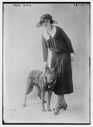 Irene Castle [with pet dog