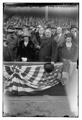 New York Governor Alfred E. Smith at the opening of Yankee Stadium (baseball)