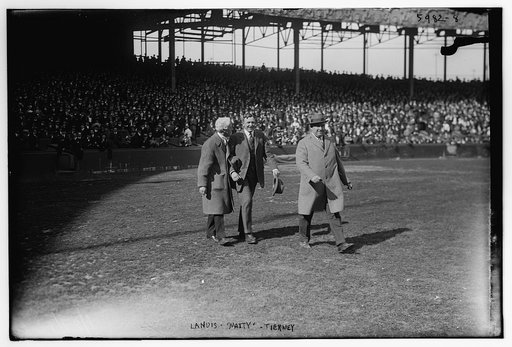 Judge Kenesaw M. Landis, Christy Mathewson, & James J. Tierney, secretary of New York Giants (baseball)