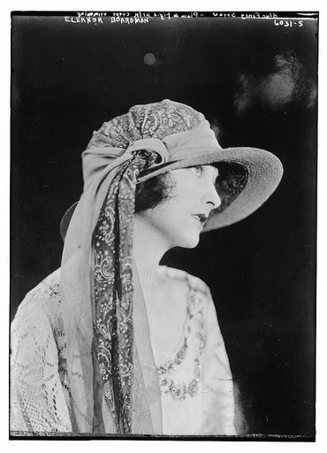 Eleanor Boardman, blue fancy straw - plain & rigid silk crepe trimming